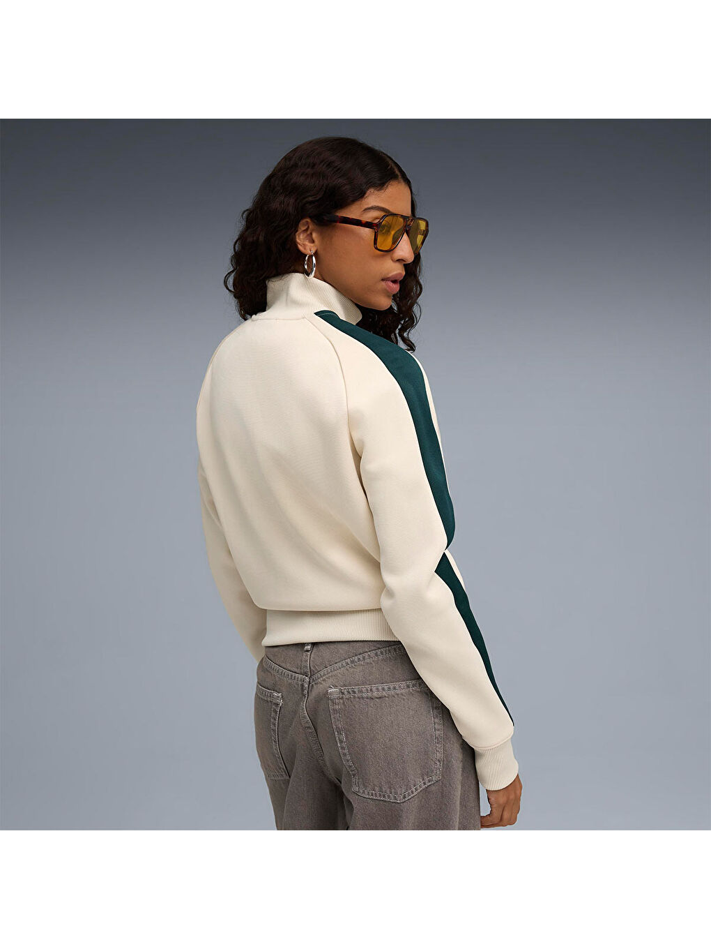 T7 Always On Track Kadın Ekru Dik Yaka Ceket-4