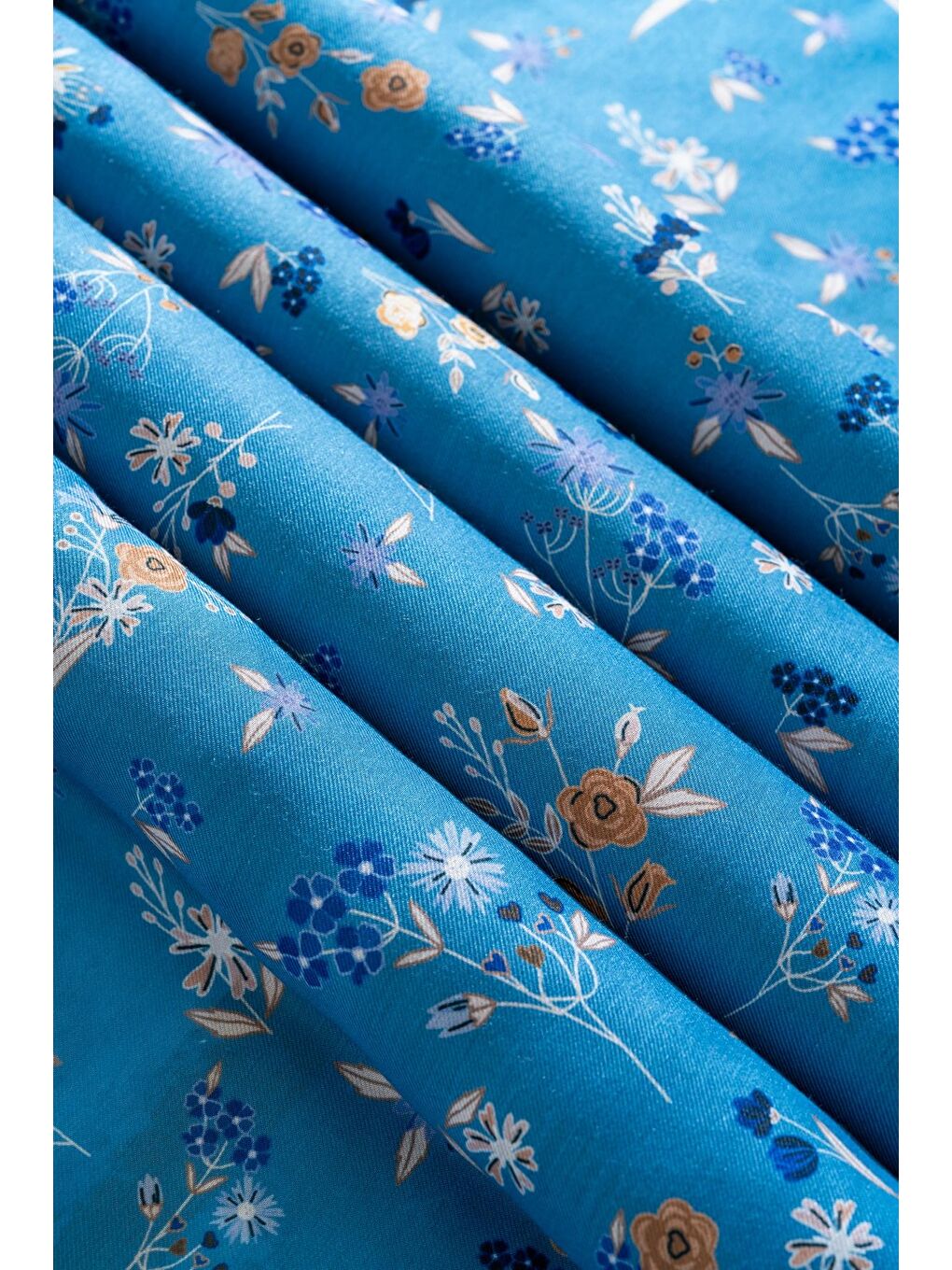 Mavi Kadın Digital Baskılı Çiçek Desen Soft Eşarp-3