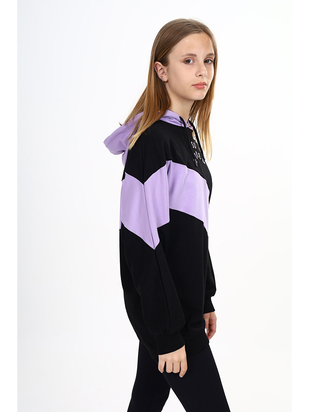 Lila Kız Çocuk So Tıred Baskılı Elbise-1