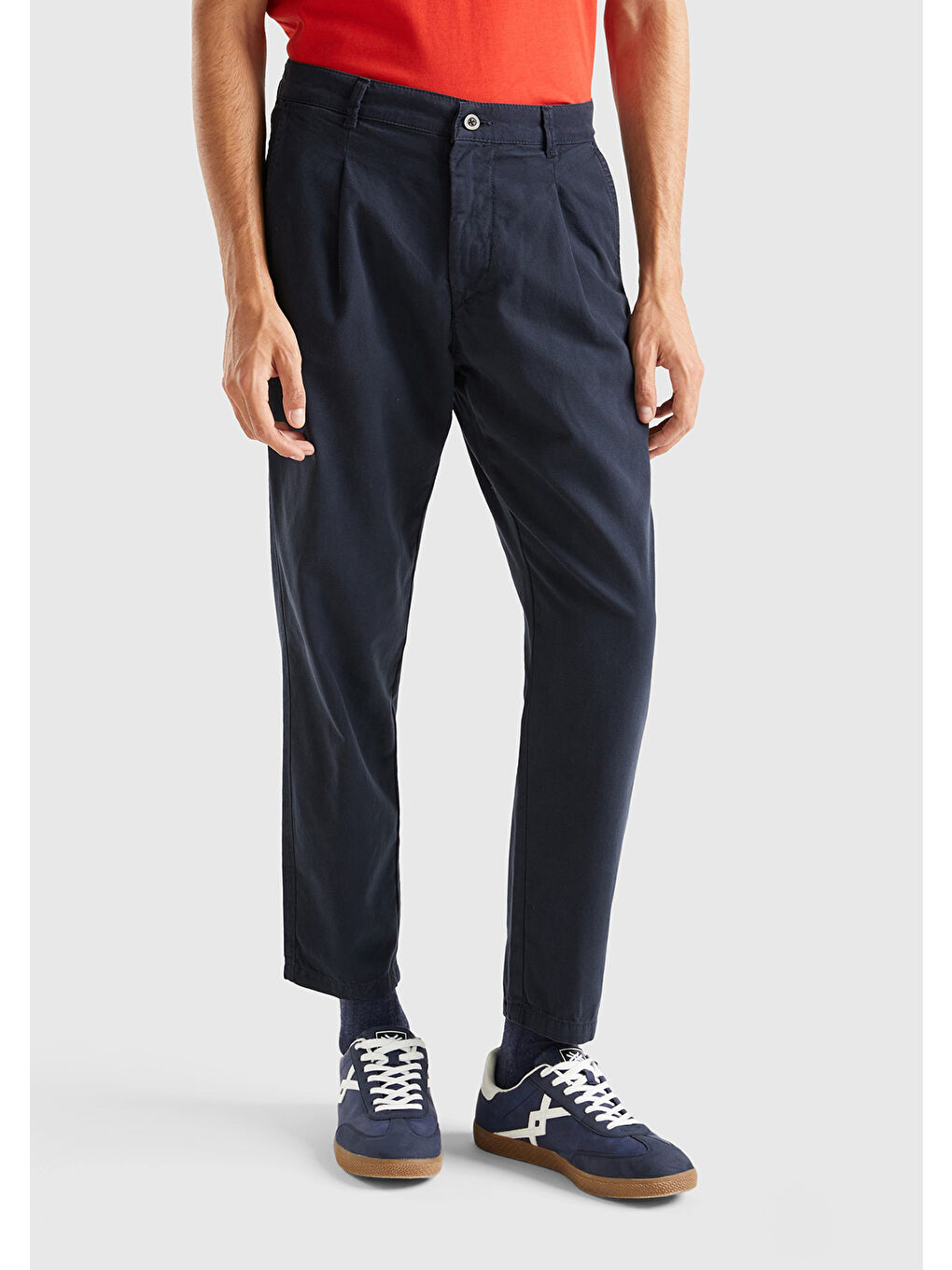 Lacivert  100 Pamuk Carrot Fit Erkek Pantolon