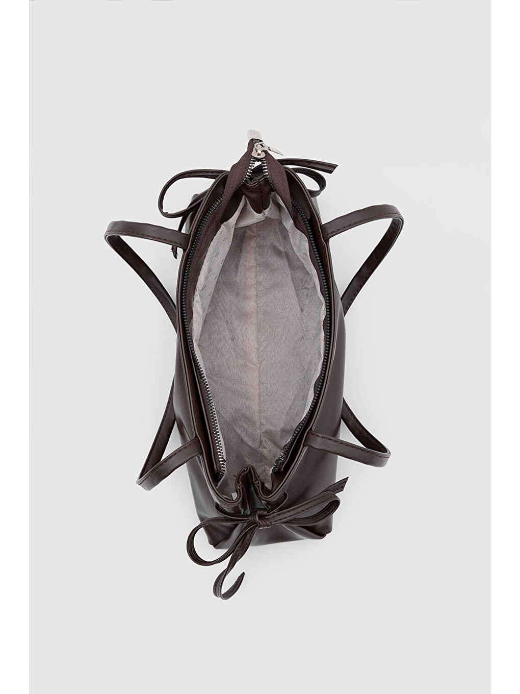 Kahverengi Baggy Fiyonklu Baget Çanta Acı Kahve-5