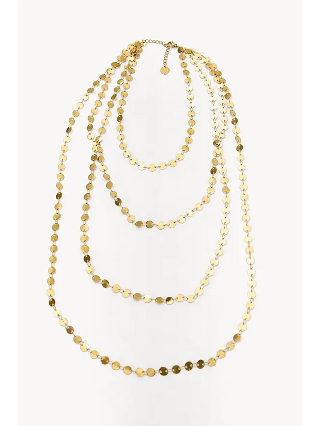 Sarı Gold Pul Çoklu Kolye