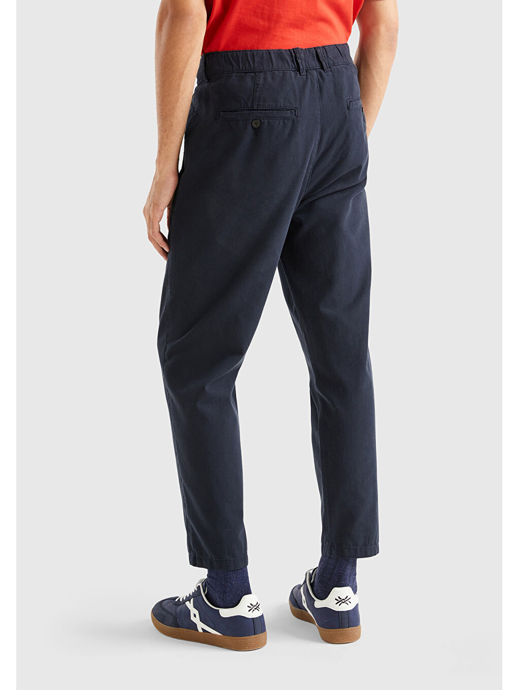 Lacivert  100 Pamuk Carrot Fit Erkek Pantolon-2