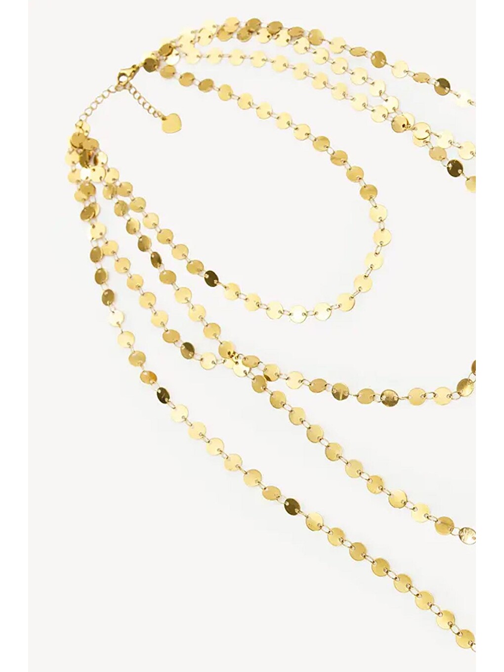 Sarı Gold Pul Çoklu Kolye-1