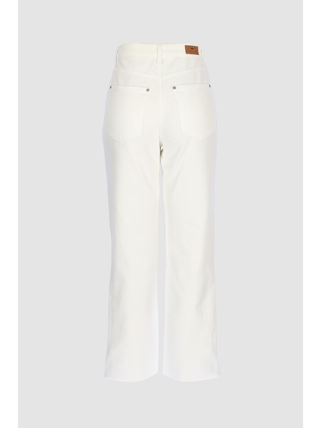 Eliza Beyaz Yüksek Bel Straight Fit Patı Fermuarlı Paçası Kesikli Jean Pantolon C 4518-116-1