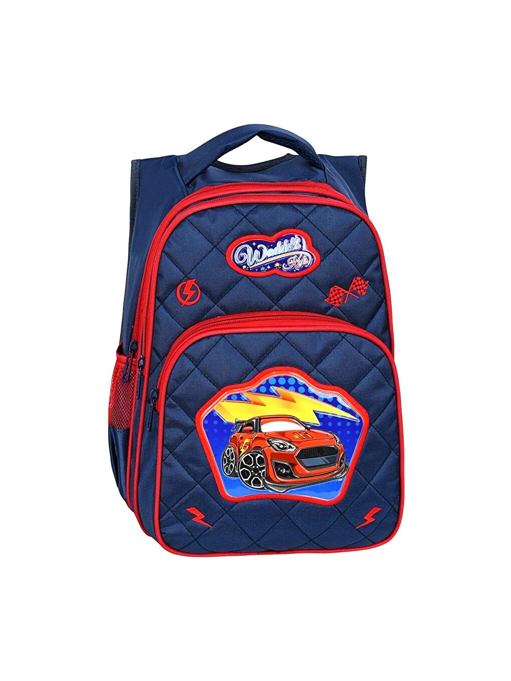 3 Bölmeli İlkokul Çantası ve Beslenme Çantası Şimşek Yarış Arabası Lacivert 24007-2