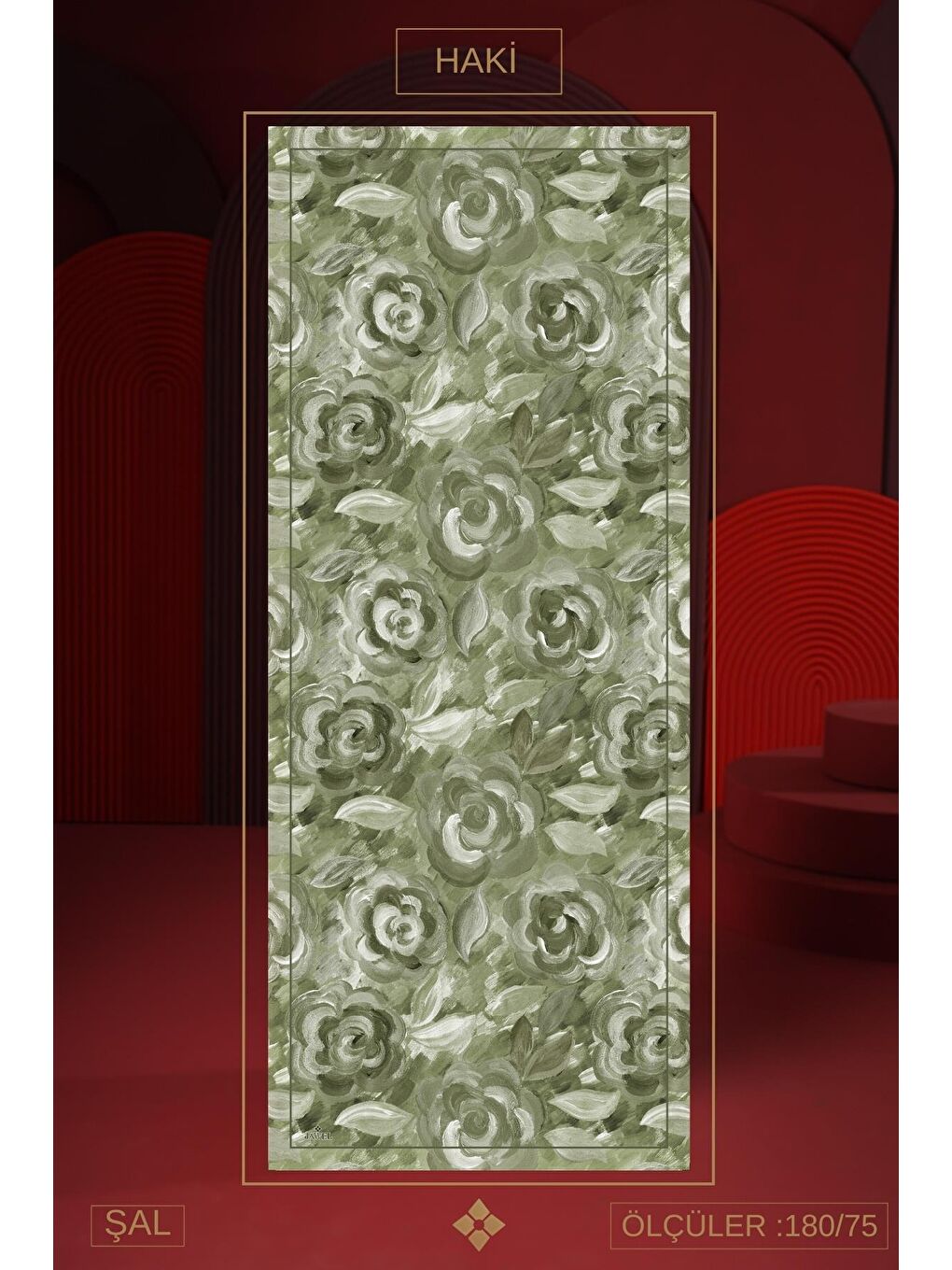 Haki Kadın Marla Soft Şal-1