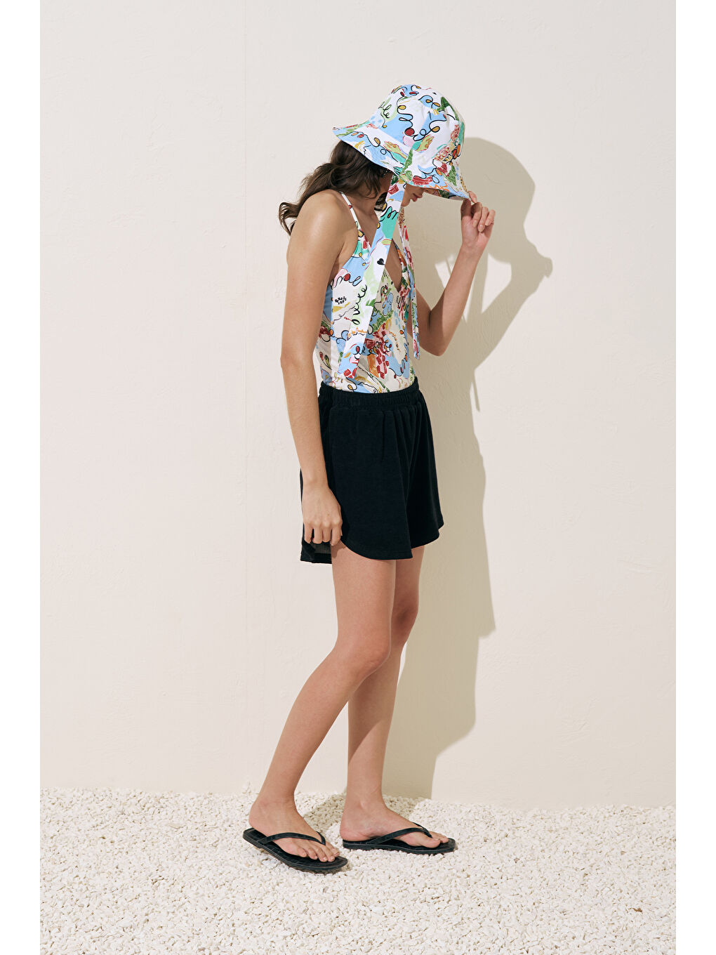 Havlu Kumaş Şort Siyah-2