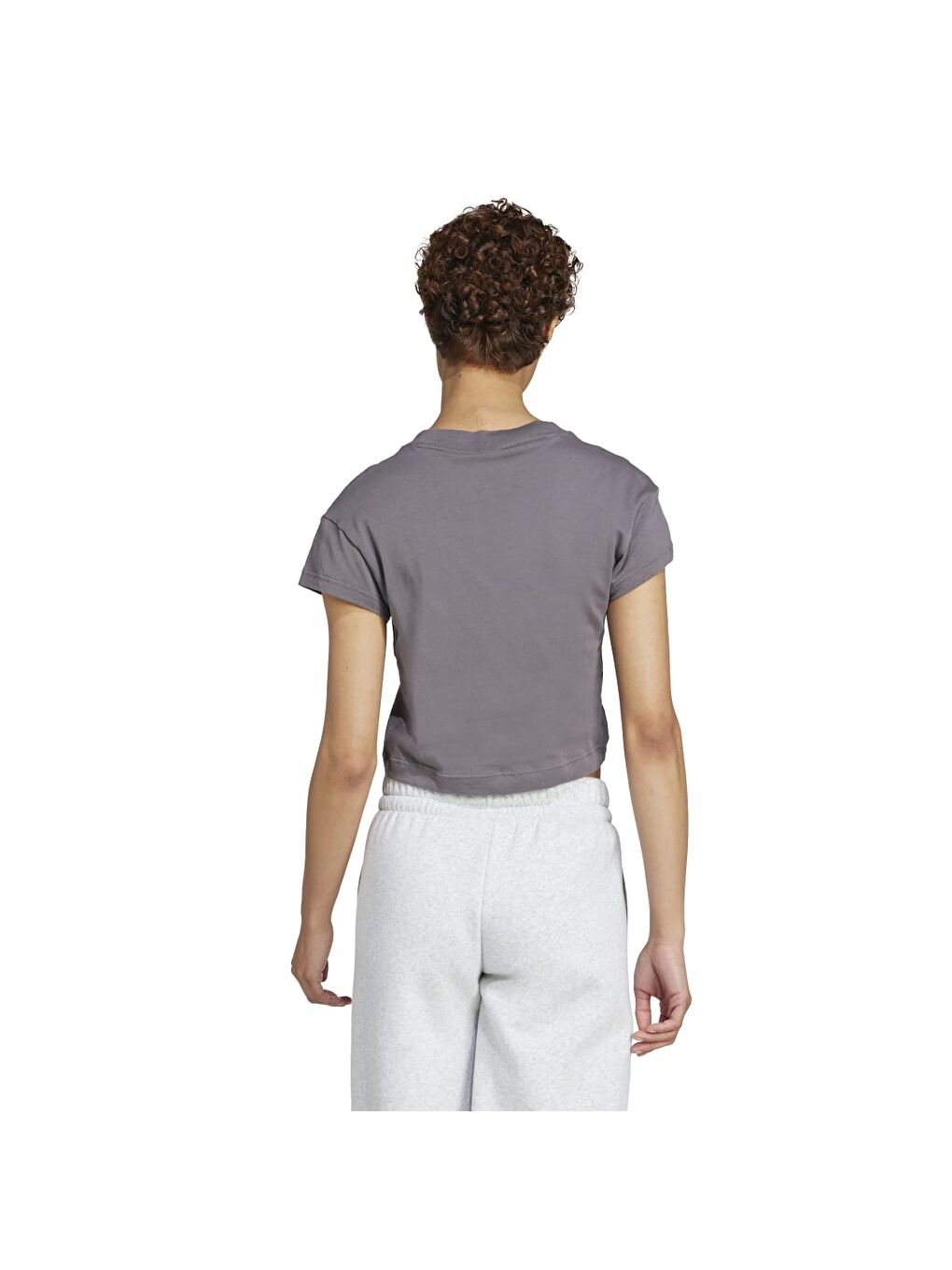 FI Small Logo Bb Kadın Gri Yuvarlak Yaka Tişört-1