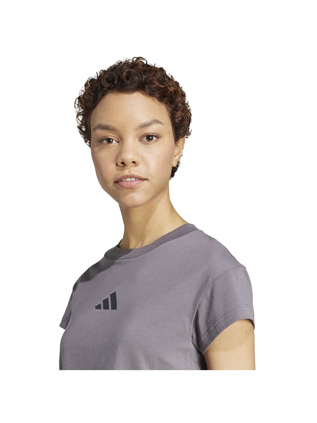 FI Small Logo Bb Kadın Gri Yuvarlak Yaka Tişört-3