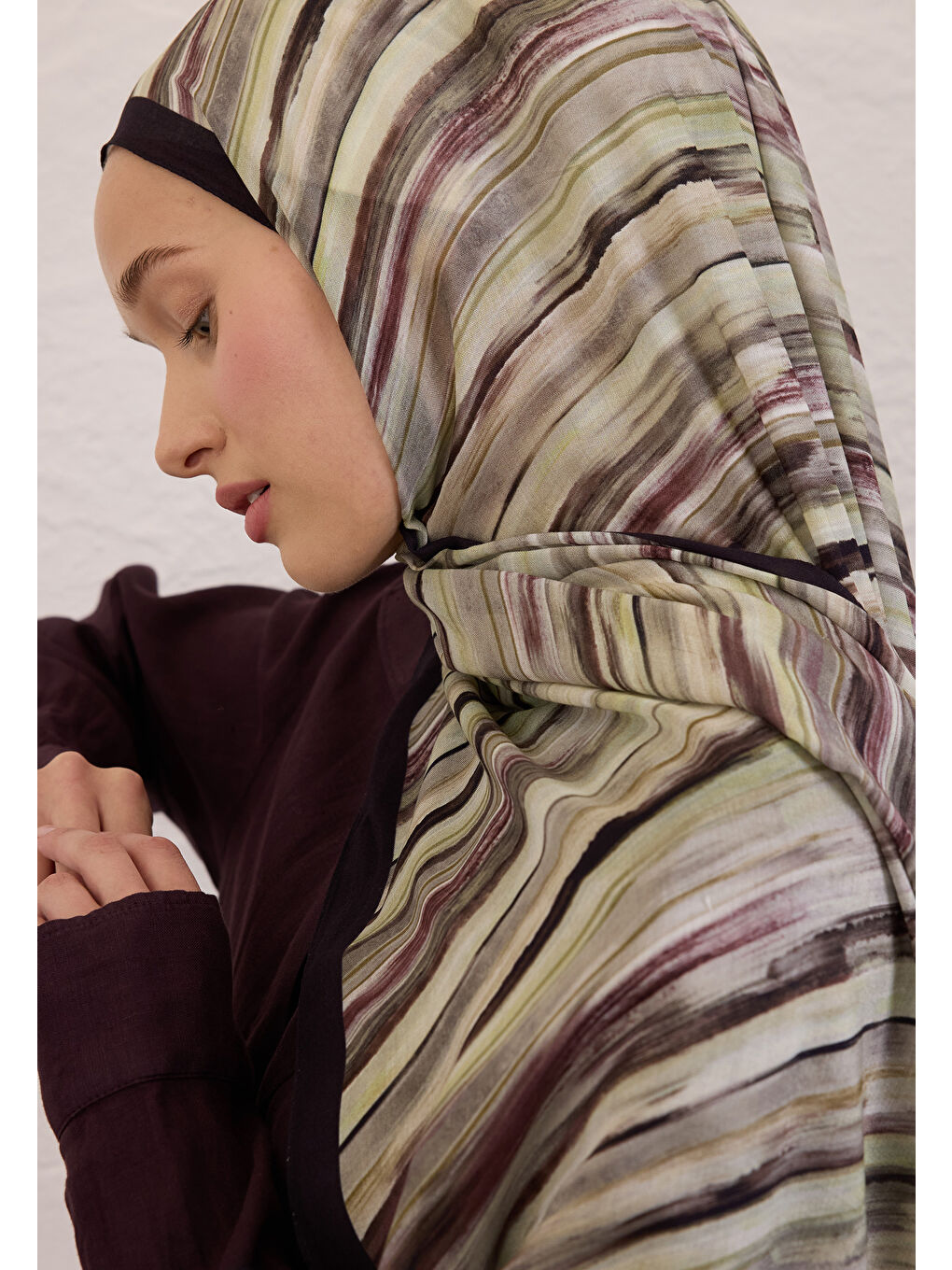 Deıa Desen Rami Şal Siyah-1