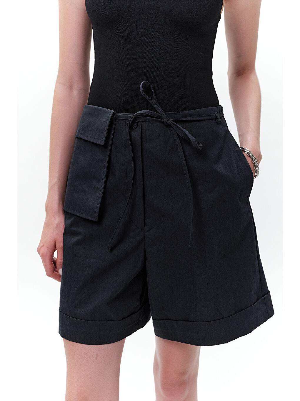 Cep Kemerli Şort Lacivert-3