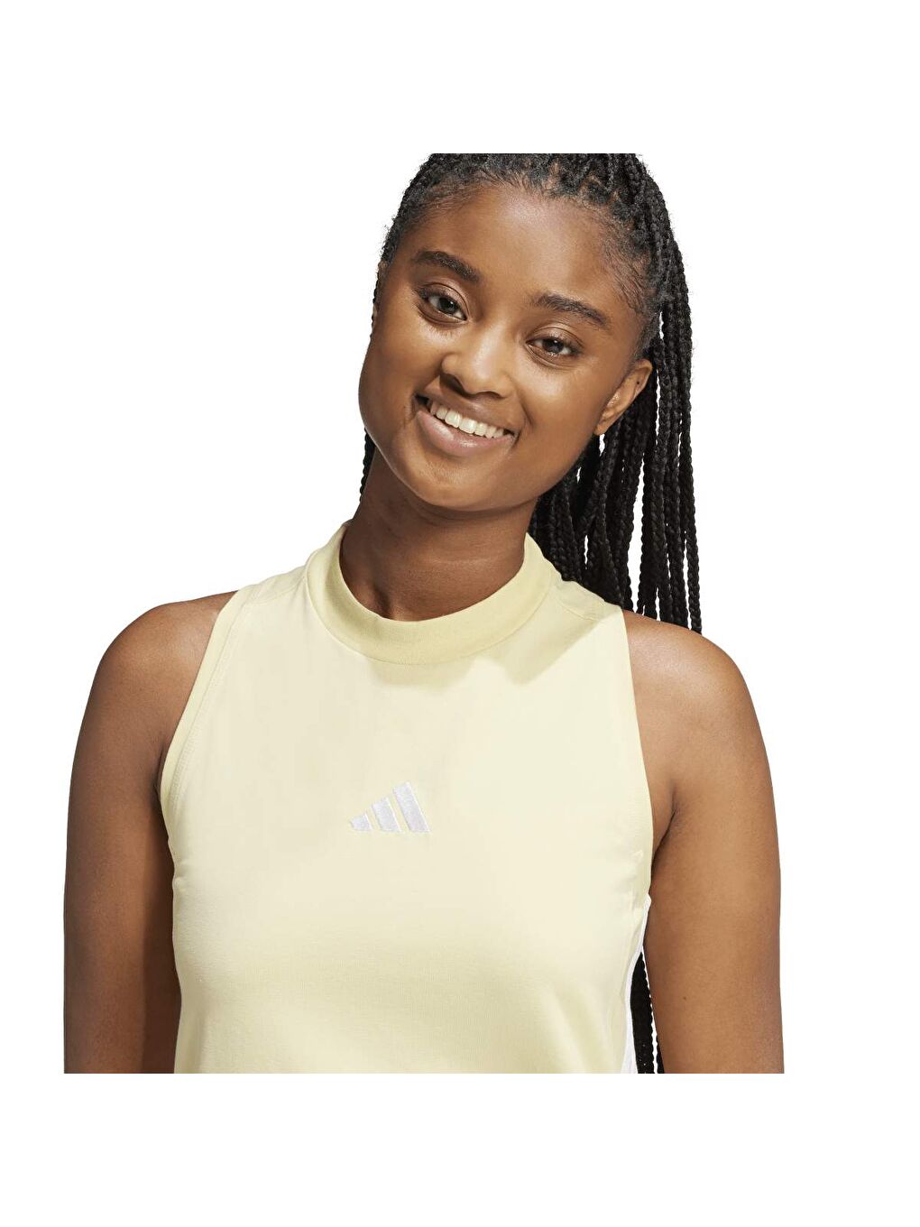 3S Sj Kadın Sarı Yuvarlak Yaka Elbise-2