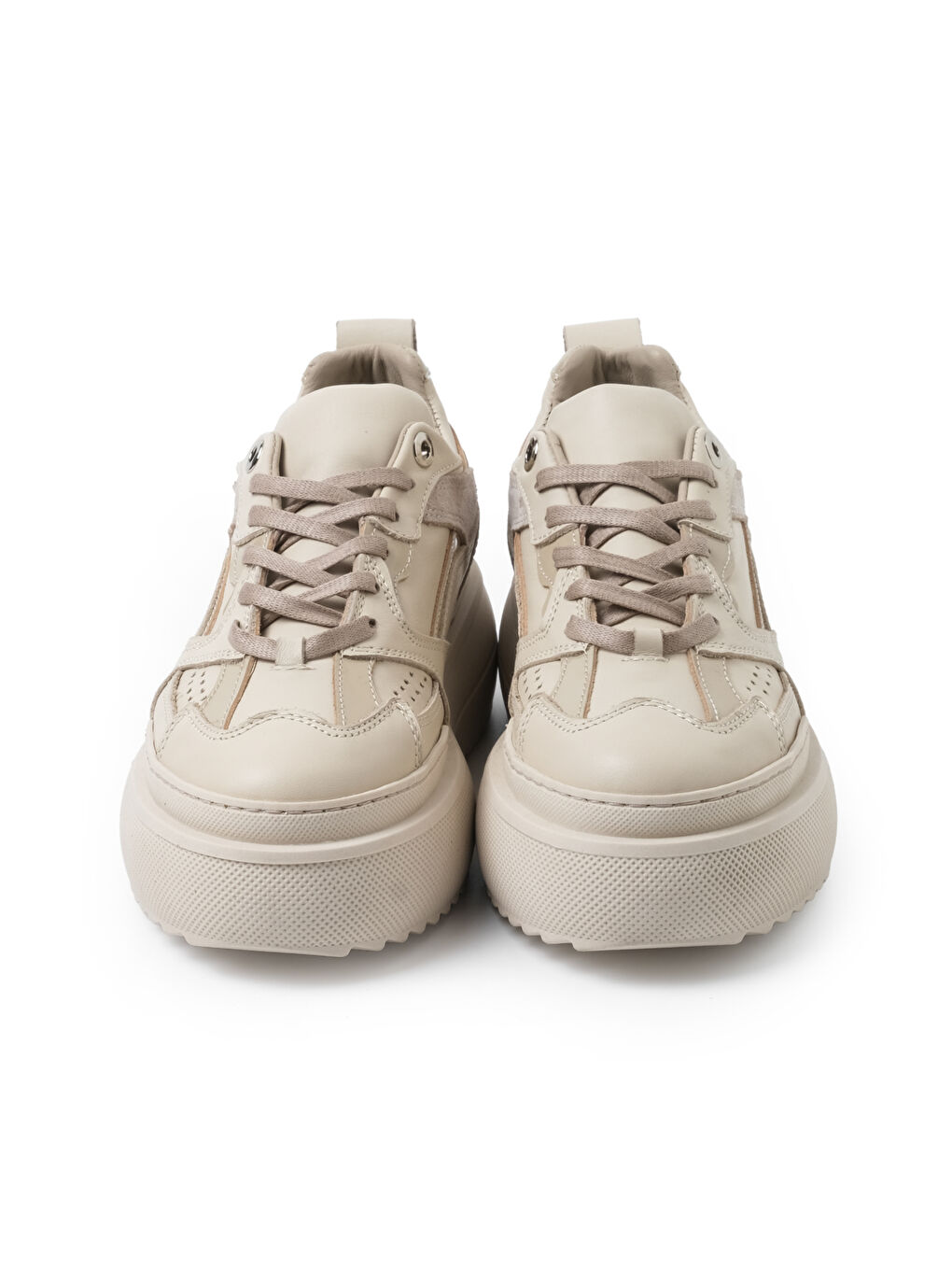 Bej Kadın Sneaker ( Günlük) RD-5640 DERİ BEJ KOMBİN-2