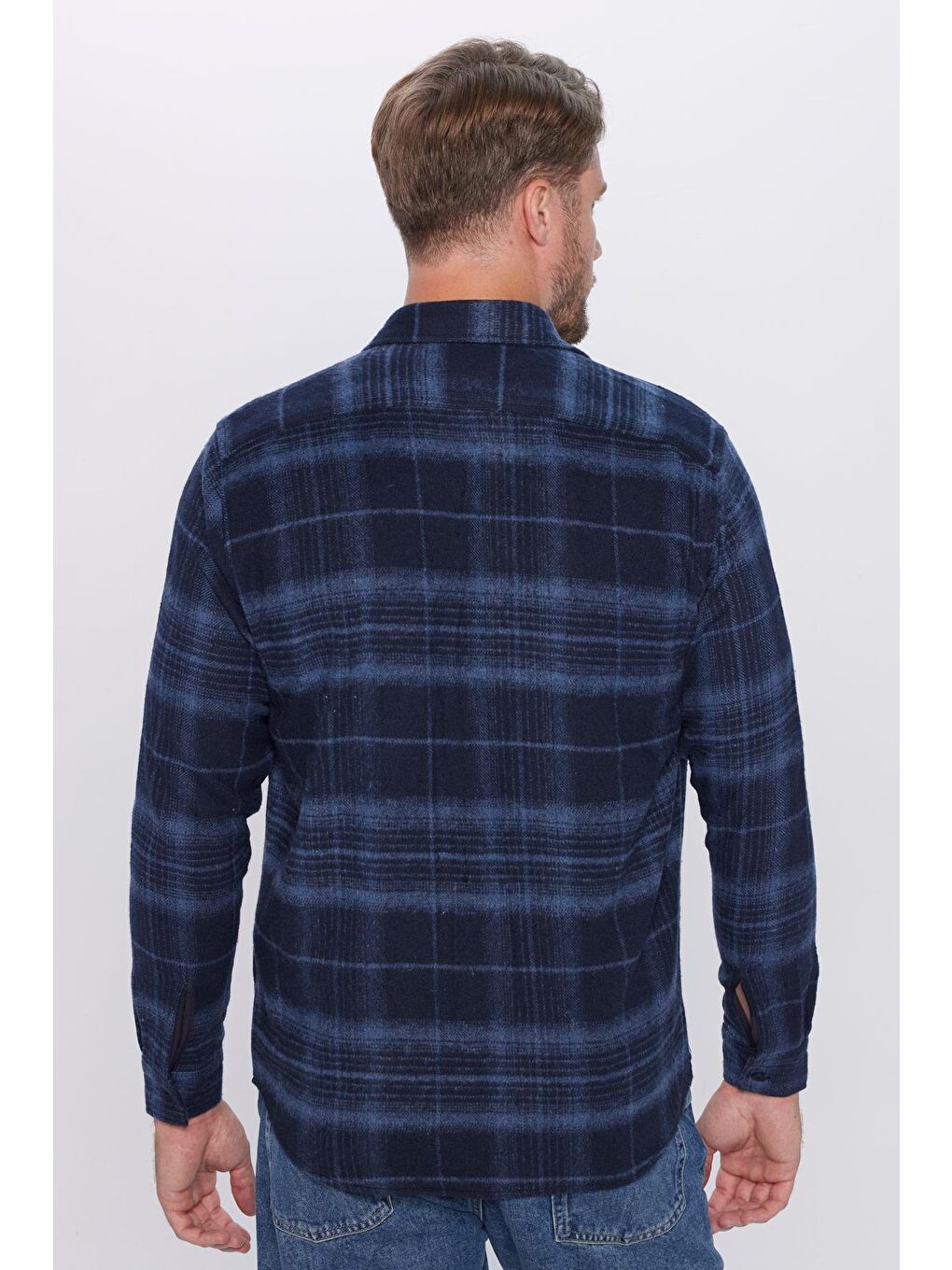 Karışık Erkek Regular Fit Klasik Kesim Tek Cepli Kareli Kışlık Oduncu Gömlek-4