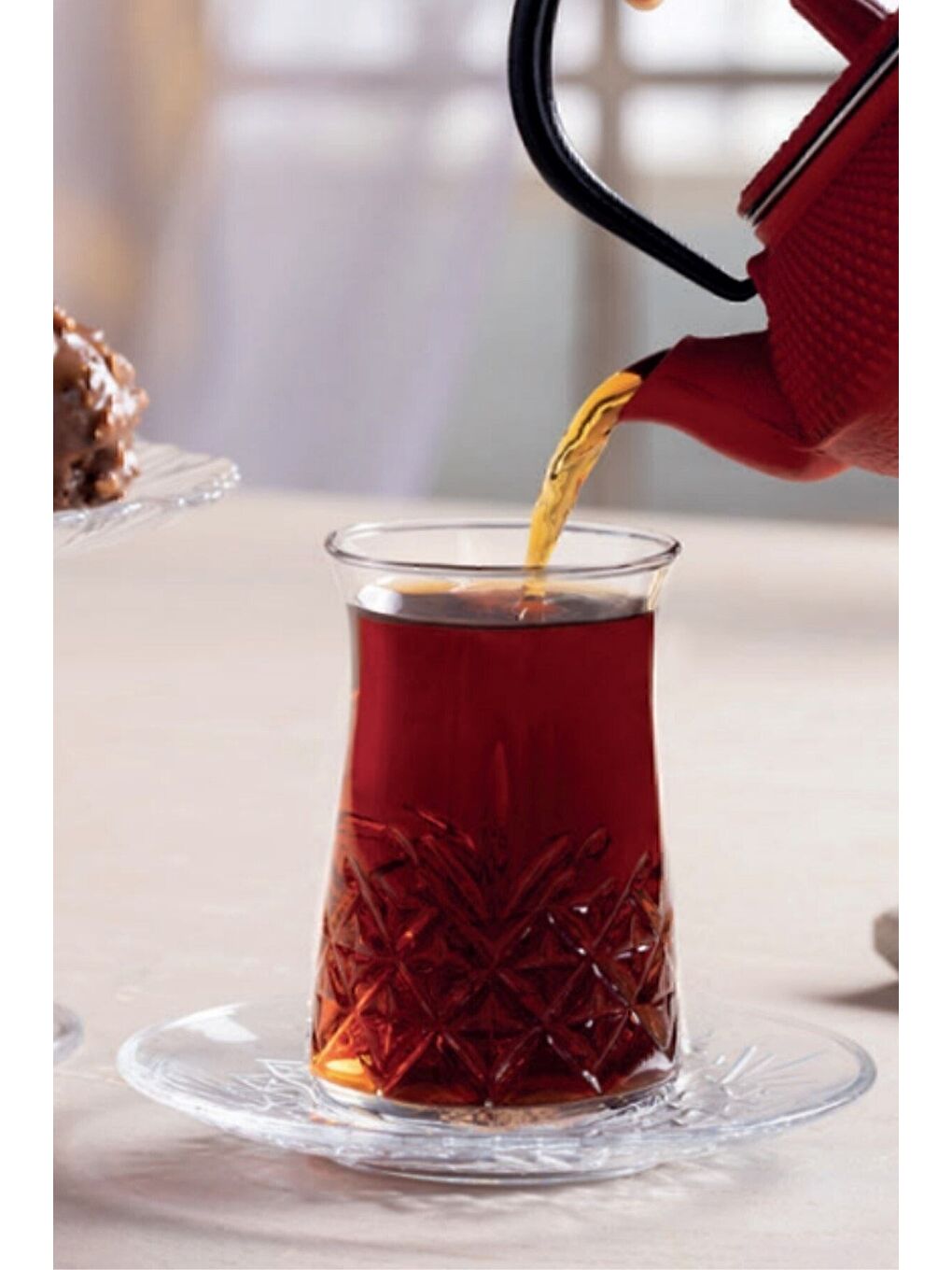 Renksiz Timeless Çay Bardağı ve Tabağı 170cc 12 Parça 6 Kişilik-1