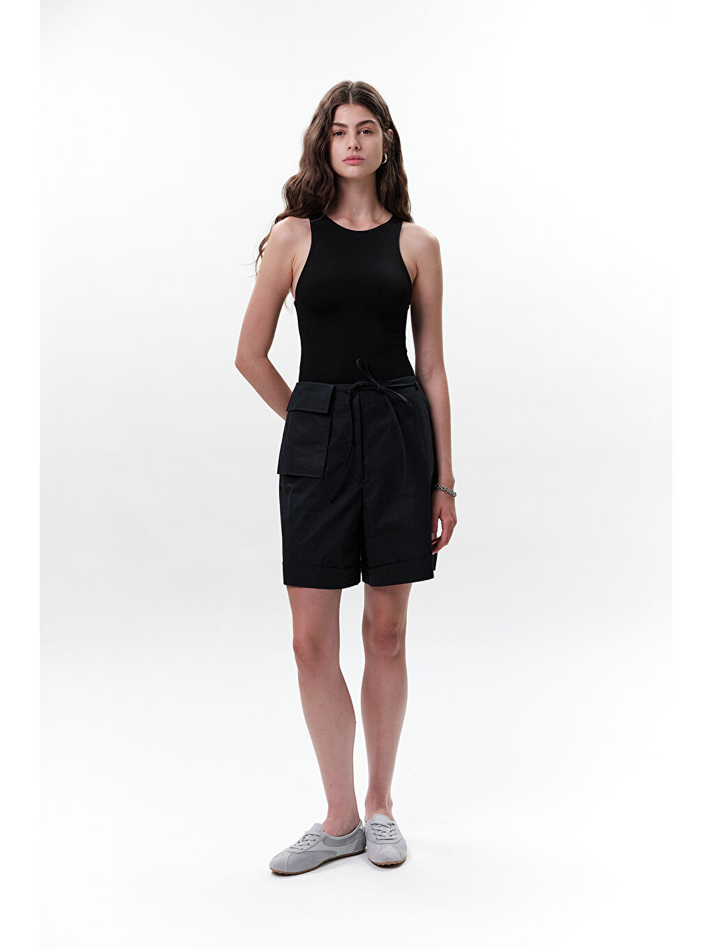 Cep Kemerli Şort Lacivert-4