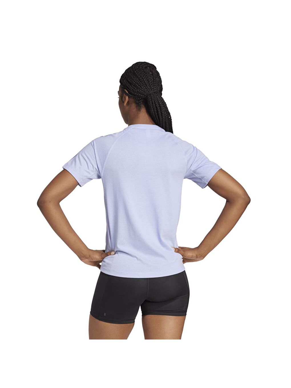 Own The Run 3-Stripes Kadın Mor Yuvarlak Yaka Tişört-1