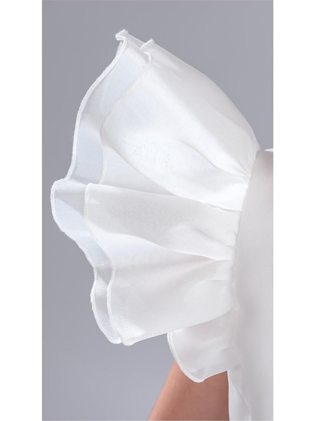 Beyaz Kız Çocuk Kuyruklu , Taçlı Vragia Abiye Elbise M00745-2