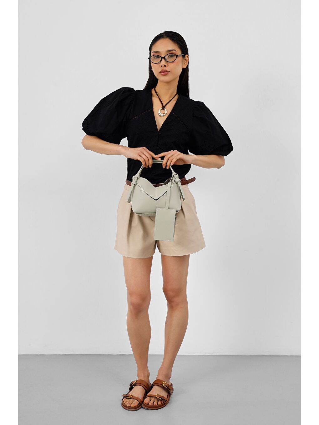 Yeşil Rada Asimetrik Charmlı El Ve Çapraz Mint-5