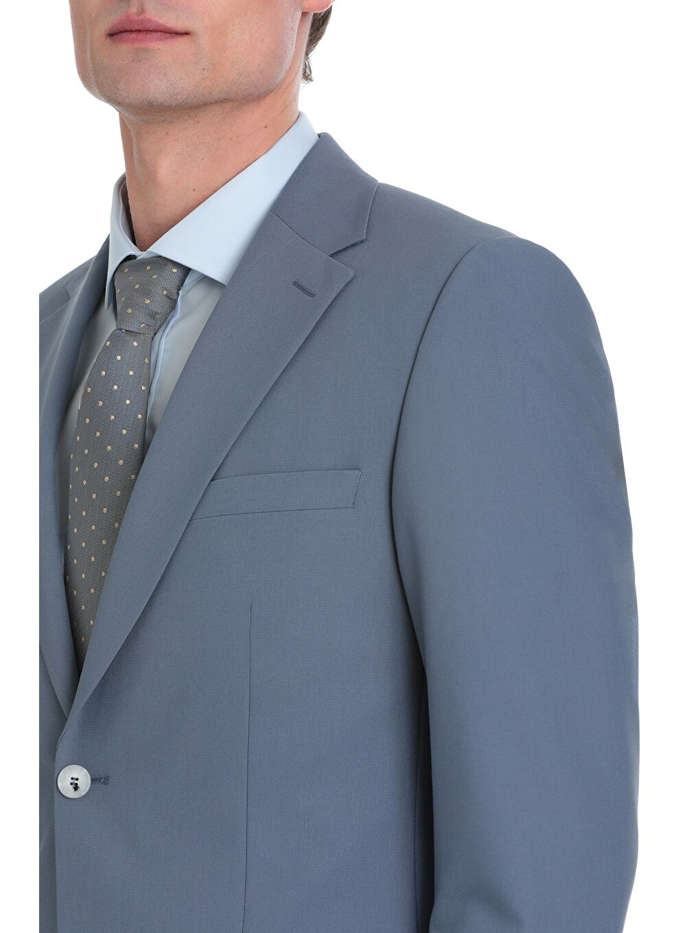 Mavi Slim Fit Mono Yaka Klasik Takım Elbise-3