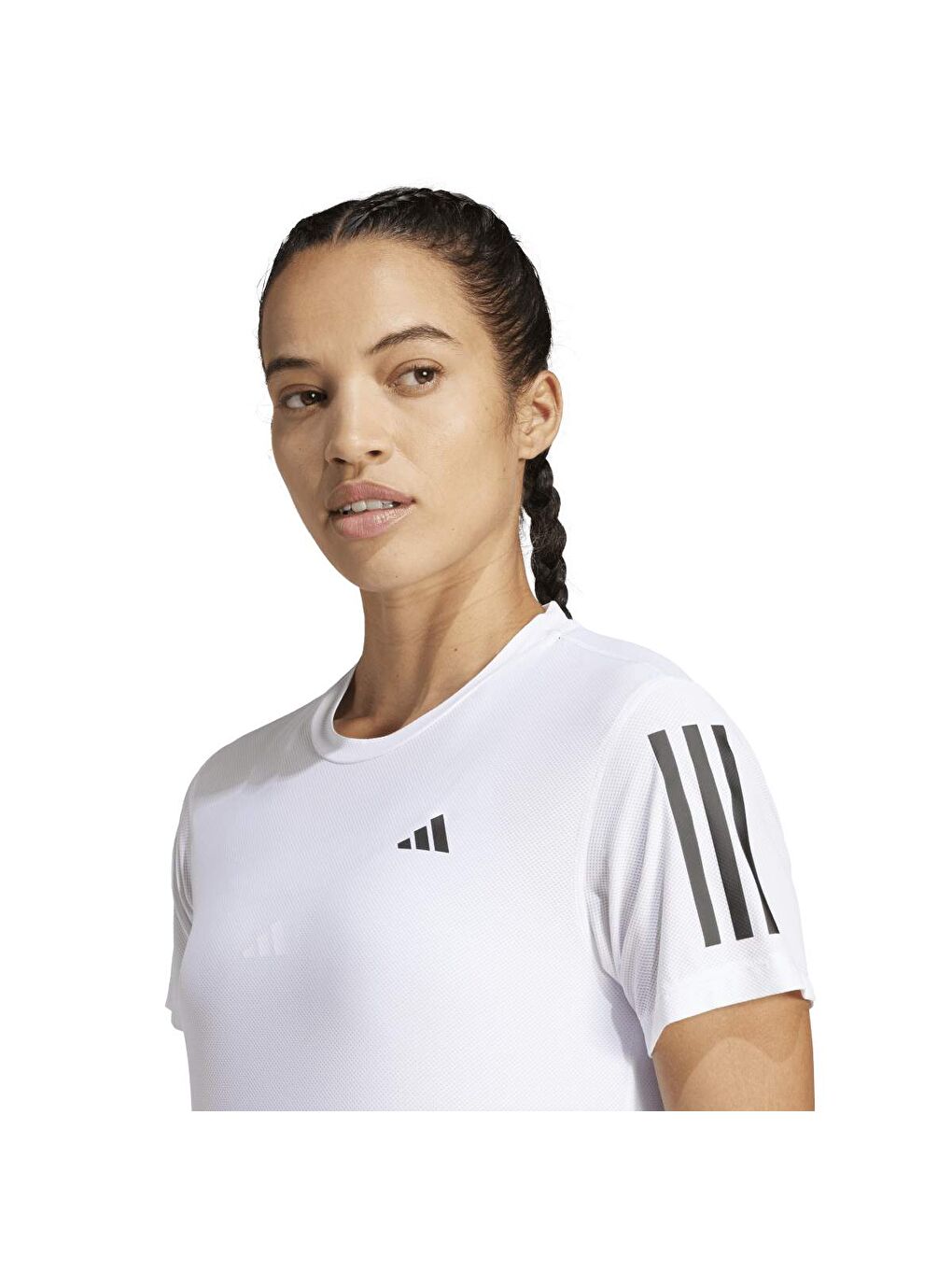 Own The Run Climacool Colorblock Kadın Beyaz Yuvarlak Yaka Tişört-2