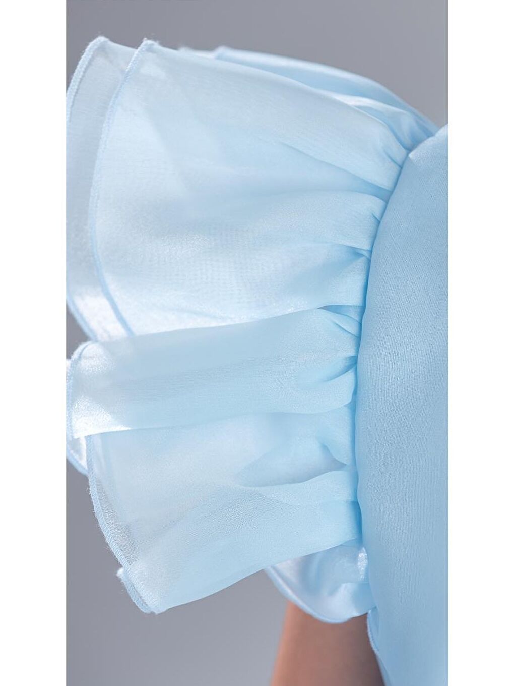 Mavi Kız Çocuk Kuyruklu , Taçlı Vragia Abiye Elbise M00745-3