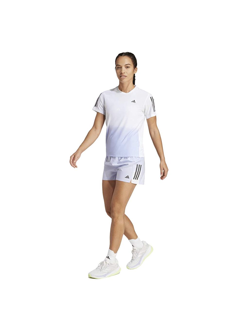 Own The Run Climacool Colorblock Kadın Beyaz Yuvarlak Yaka Tişört-4