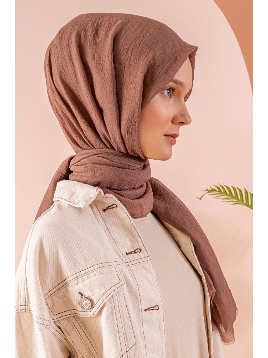 Kahverengi Kadın Konfor Şal 195/85 Cm