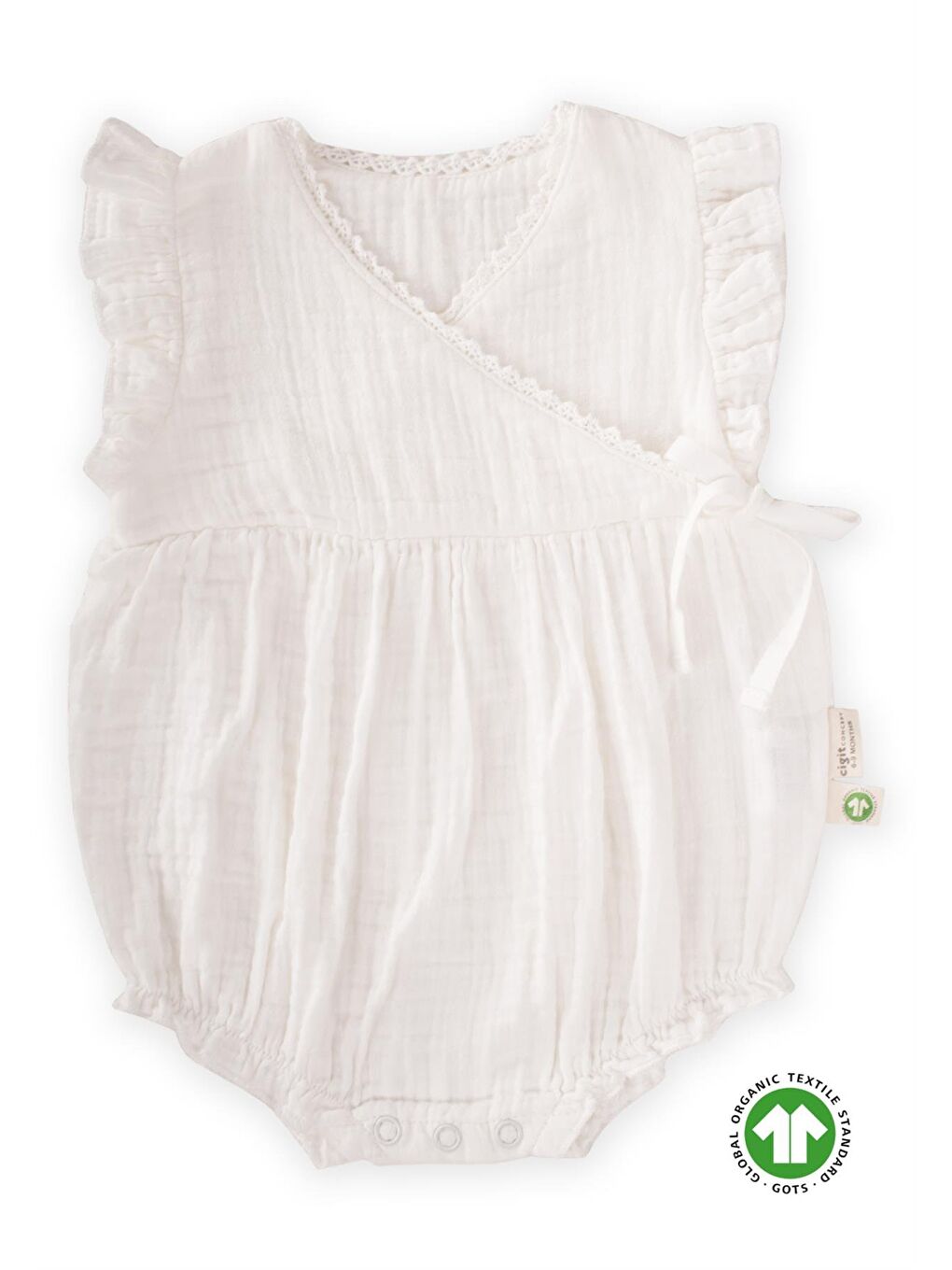 Ekru Kız Çocuk Müslin Tulum