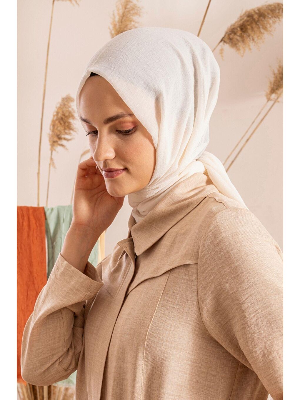 Ekru Kadın Konfor Şal 195/85 Cm