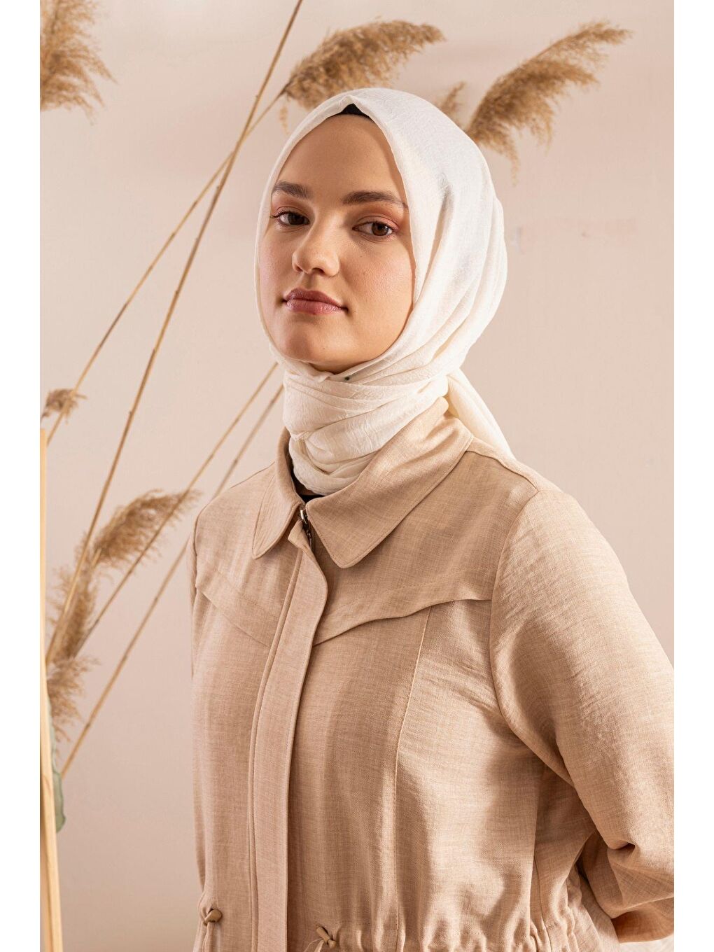 Ekru Kadın Konfor Şal 195/85 Cm-1