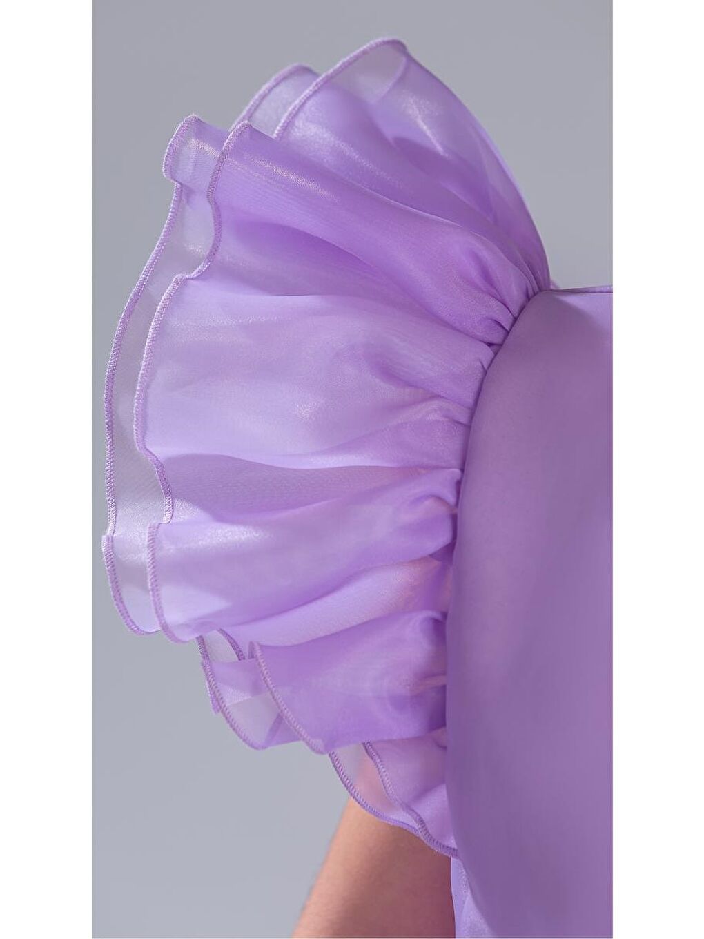 Lila Kız Çocuk Kuyruklu , Taçlı Vragia Abiye Elbise M00745-3