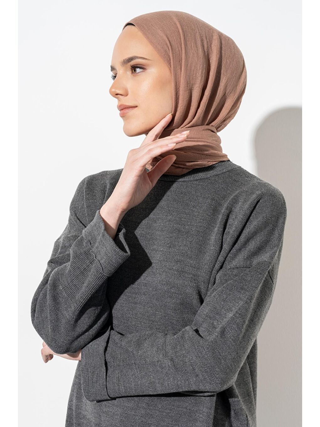 Kahverengi Kadın Konfor Şal 195/85 Cm-2