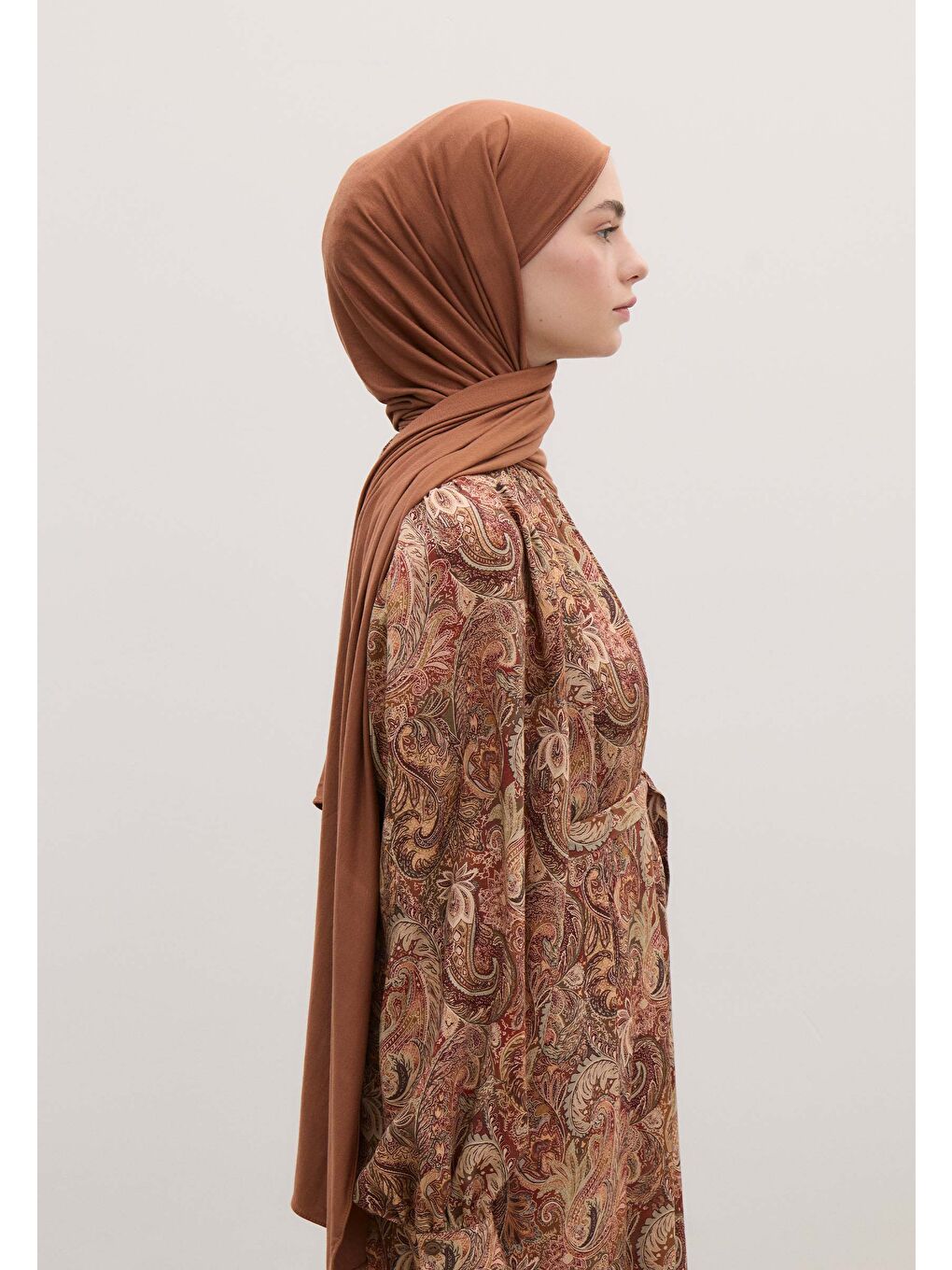 Bej Bambu Penye Şal Soğan Kabuğu-2