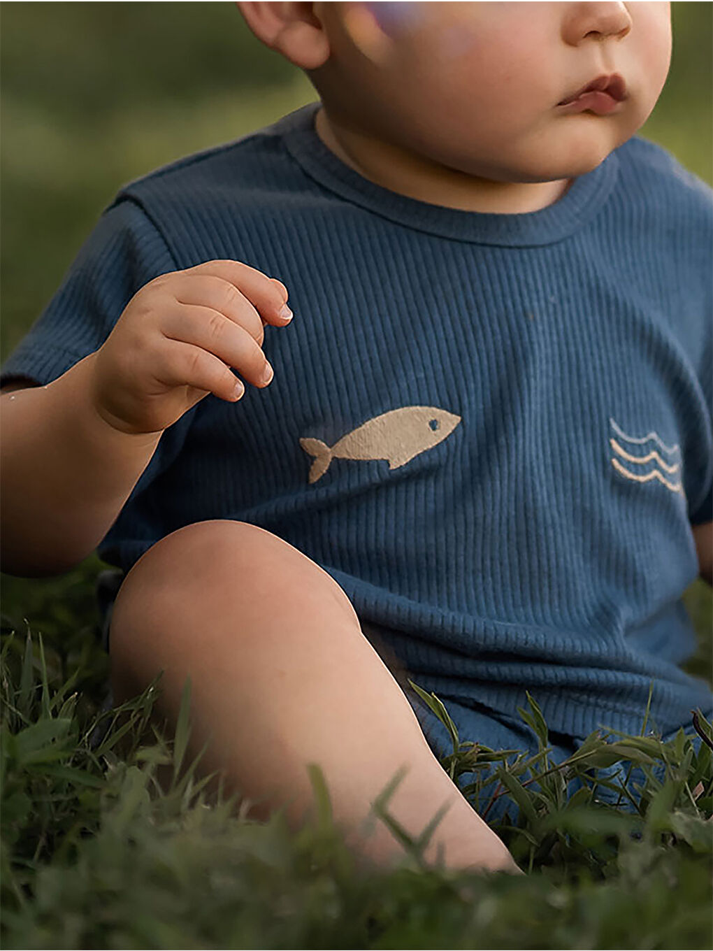 Mavi Minik Denizciler Kısa Kollu Tshirt Şort Set-3