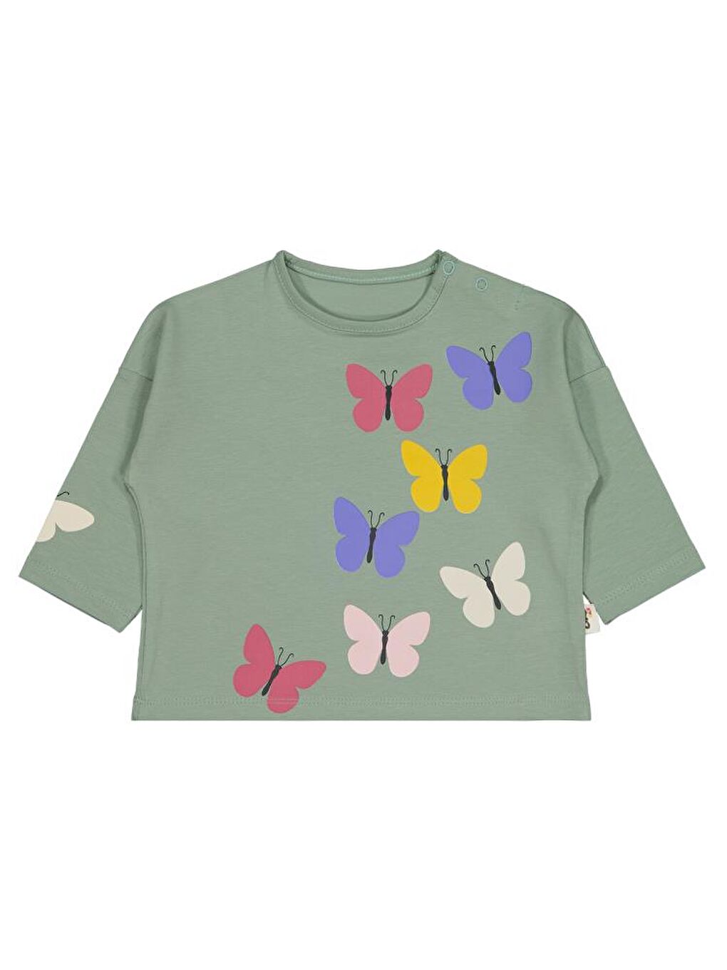 Yeşil Baby Küçük Kelebekler Baskılı 6-18 Ay Sweatshirt