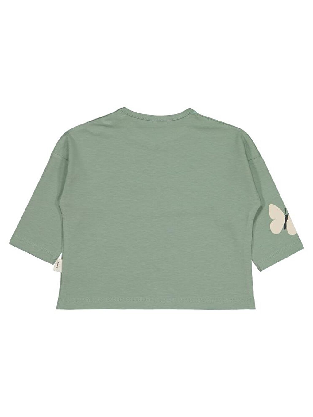 Yeşil Baby Küçük Kelebekler Baskılı 6-18 Ay Sweatshirt-1