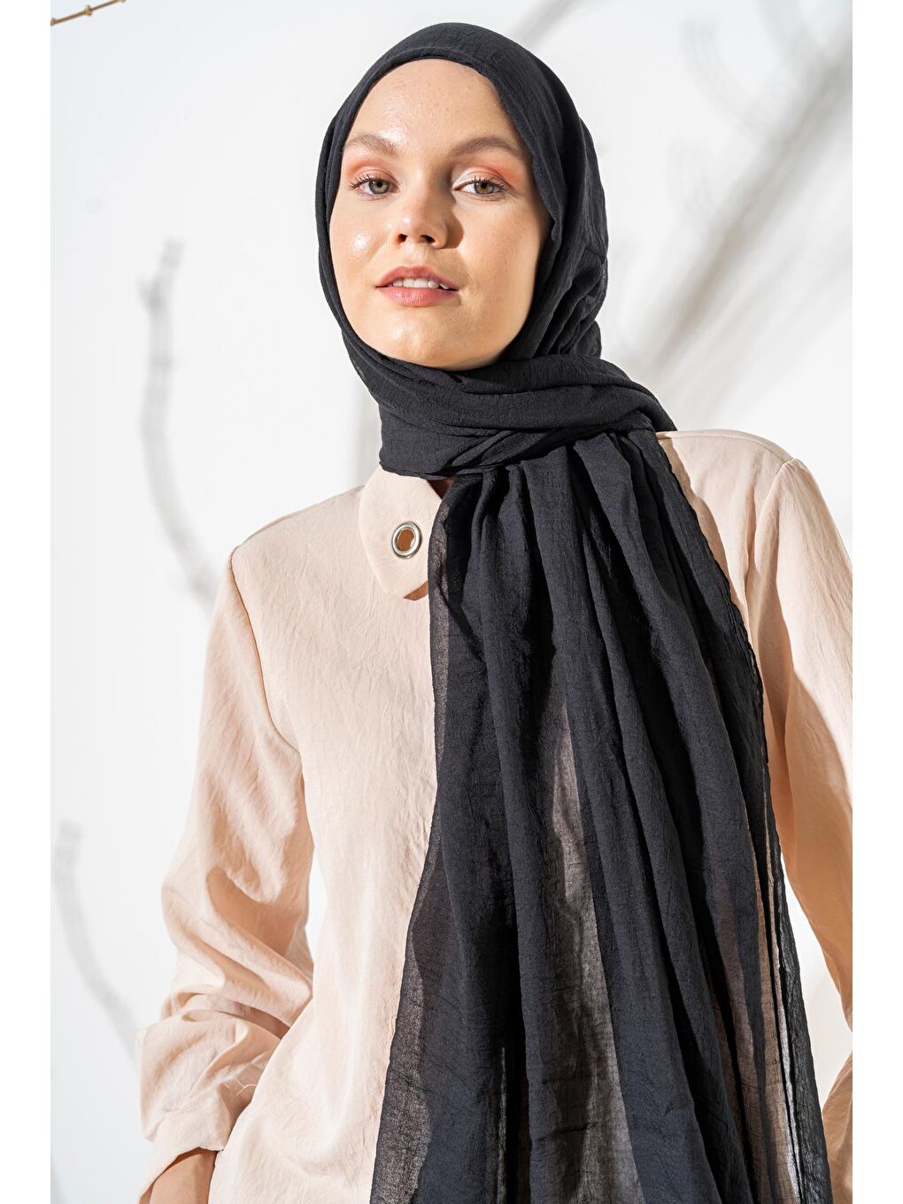 Siyah Kadın Konfor Şal 195/85 Cm-1