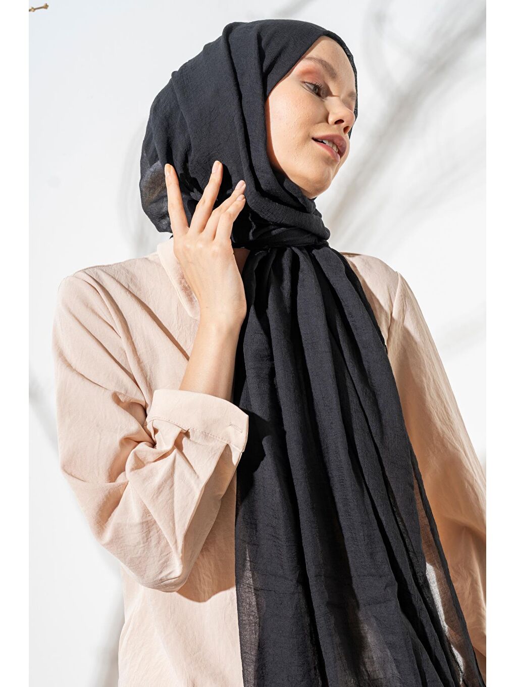 Siyah Kadın Konfor Şal 195/85 Cm-2