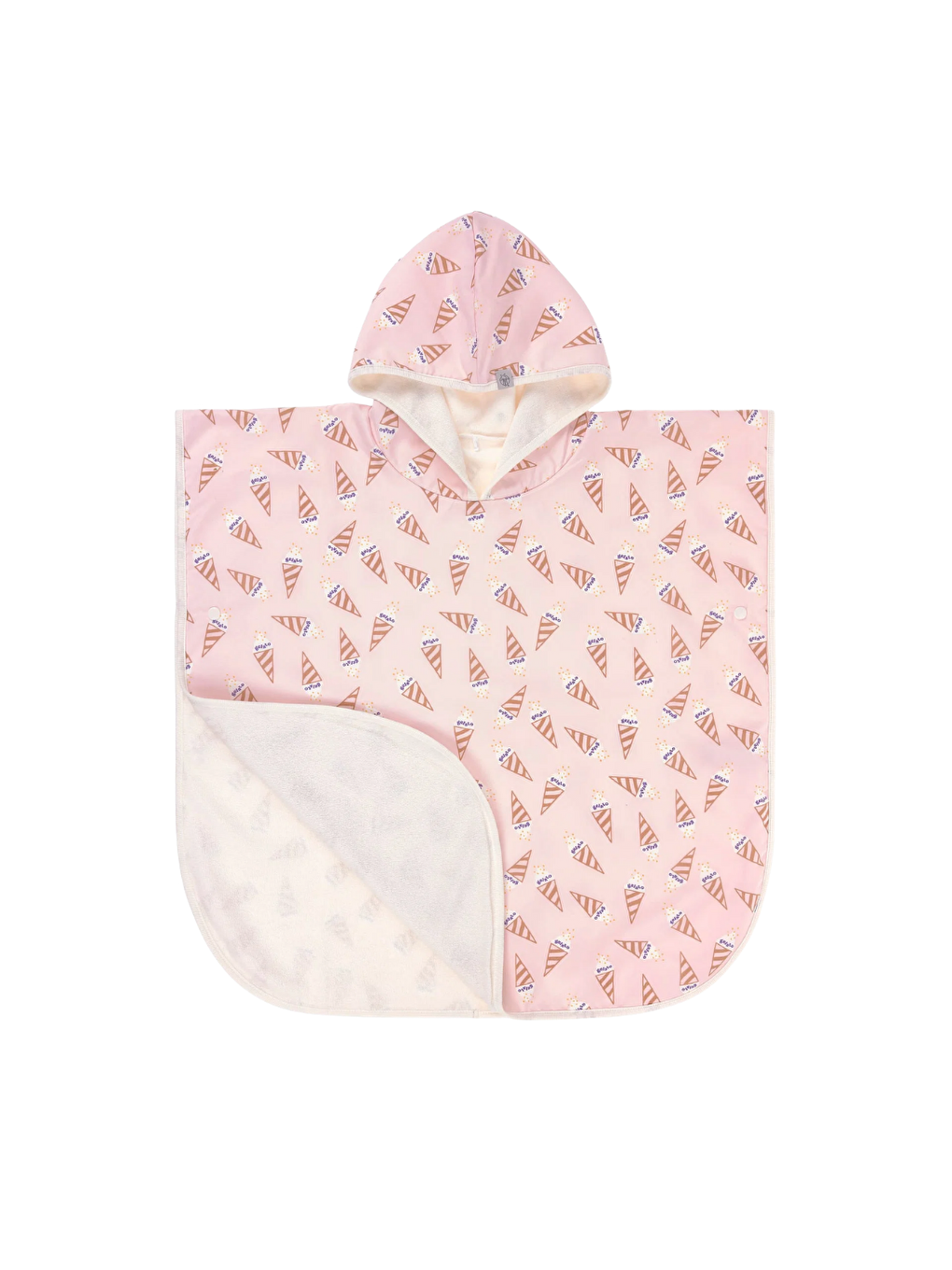 Pembe UV Korumalı Plaj Çocuk Panço Ice Cream Pale Pink