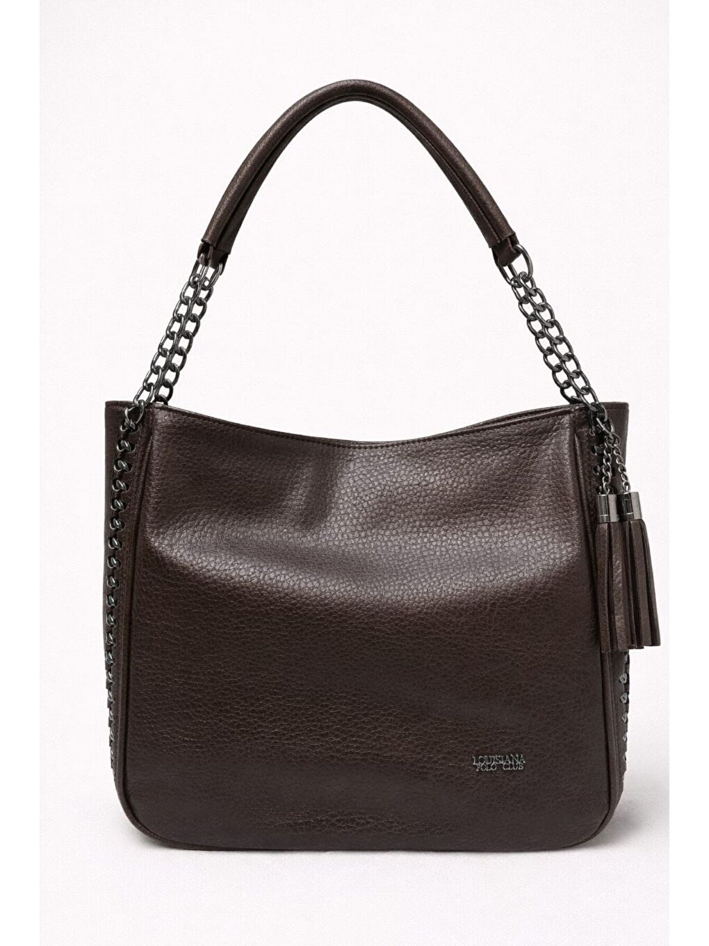 Kahverengi Kadın Hakiki Deri Görünümlü Zincir Askılı Omuz Çantası 12655