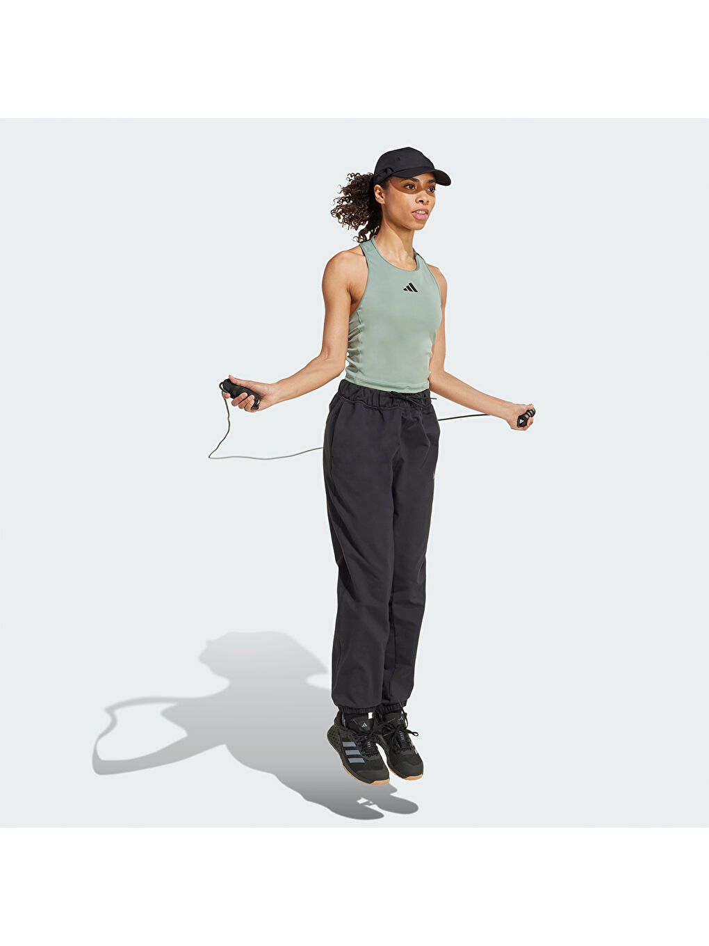 Bra 3-Stripes Kadın Haki Bisiklet Yaka Atlet-2