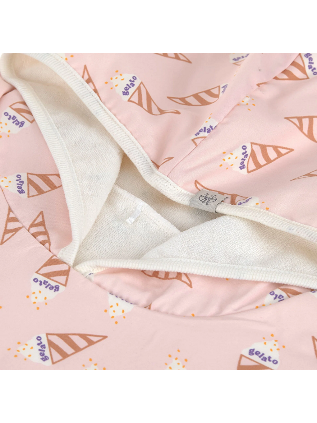 Pembe UV Korumalı Plaj Çocuk Panço Ice Cream Pale Pink-2