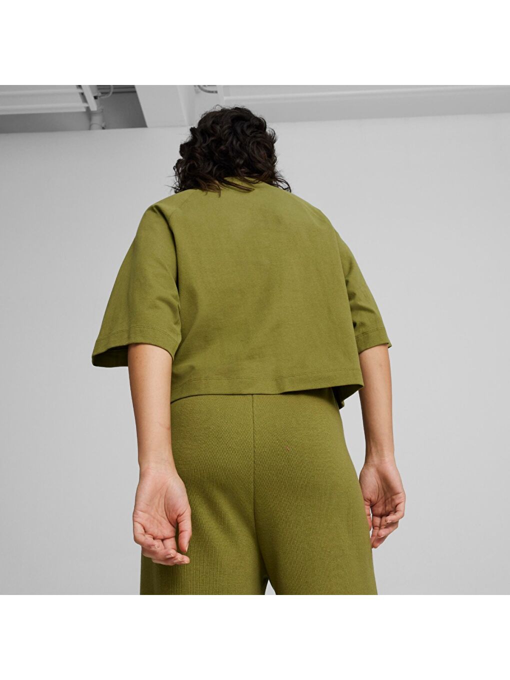 Classics Oversized Kadın Yeşil Yuvarlak Yaka Tişört-4