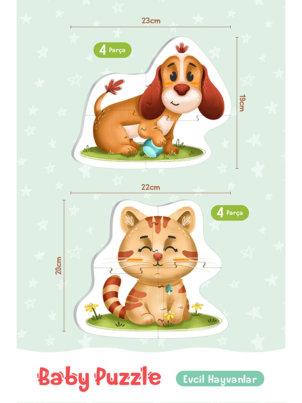 Baby Puzzle Evcil Hayvanlar 13 Parça-1