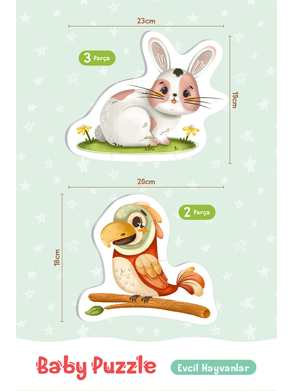 Baby Puzzle Evcil Hayvanlar 13 Parça-2