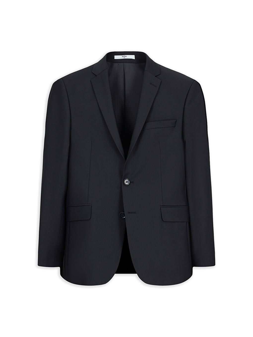 Lacivert 4 Drop Relaxed Fit Rahat Kesim Mono Yaka Yünlü Takım Elbise-1