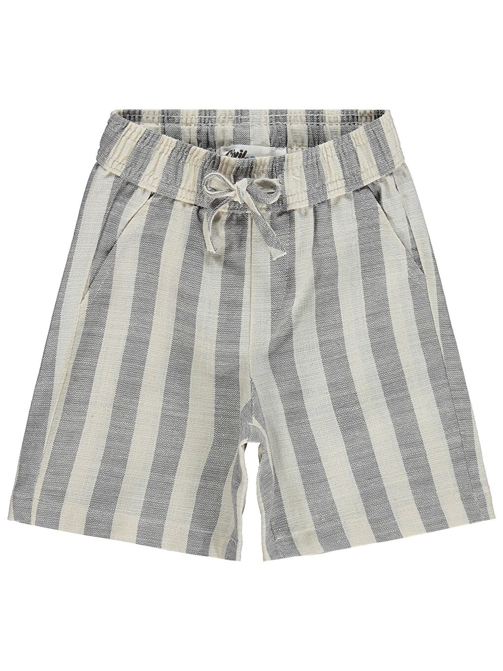 Antrasit Boys Kendinden Çizgili 2-5 Yaş Kapri - Gri