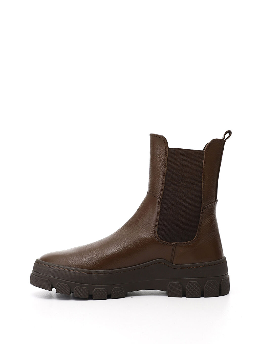 Kahverengi Kadın TÜTÜN KAHVE Kauçuk Taban Hakiki Deri Chelsea Bot-2